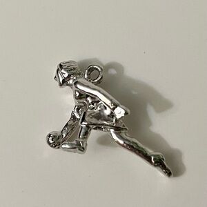 Vintage Bowling Sterling Silver Charm Pendant.